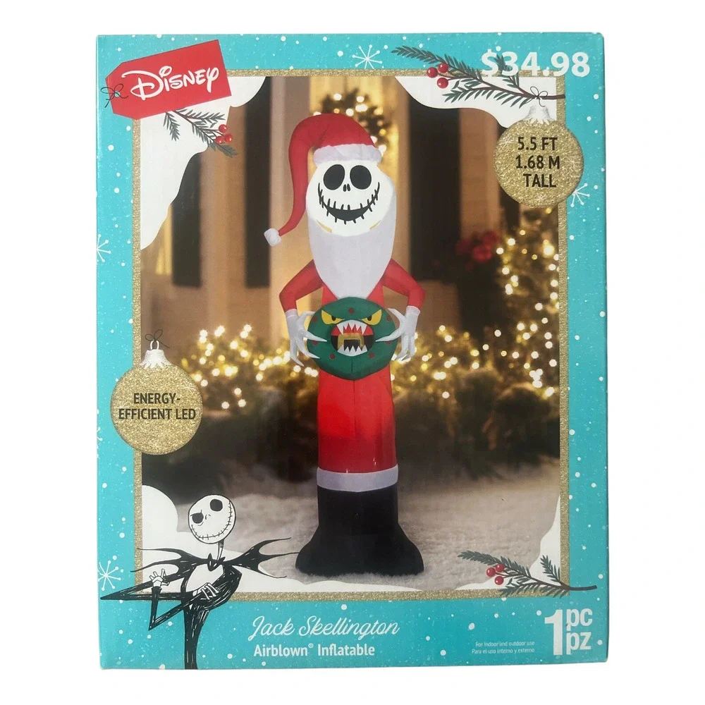 Disney 5.5‎ Ft Nightmare Before Christmas Airblown Inflatable Jack Skellington